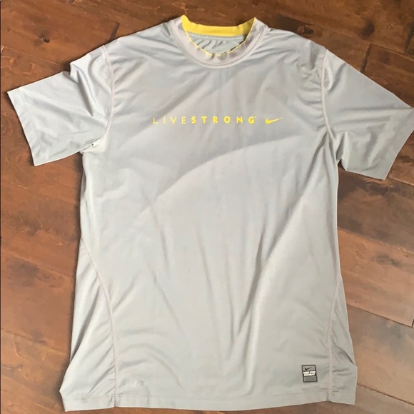 Gray Nike Pro Combat livestrong shirt - Picture 2 of 4